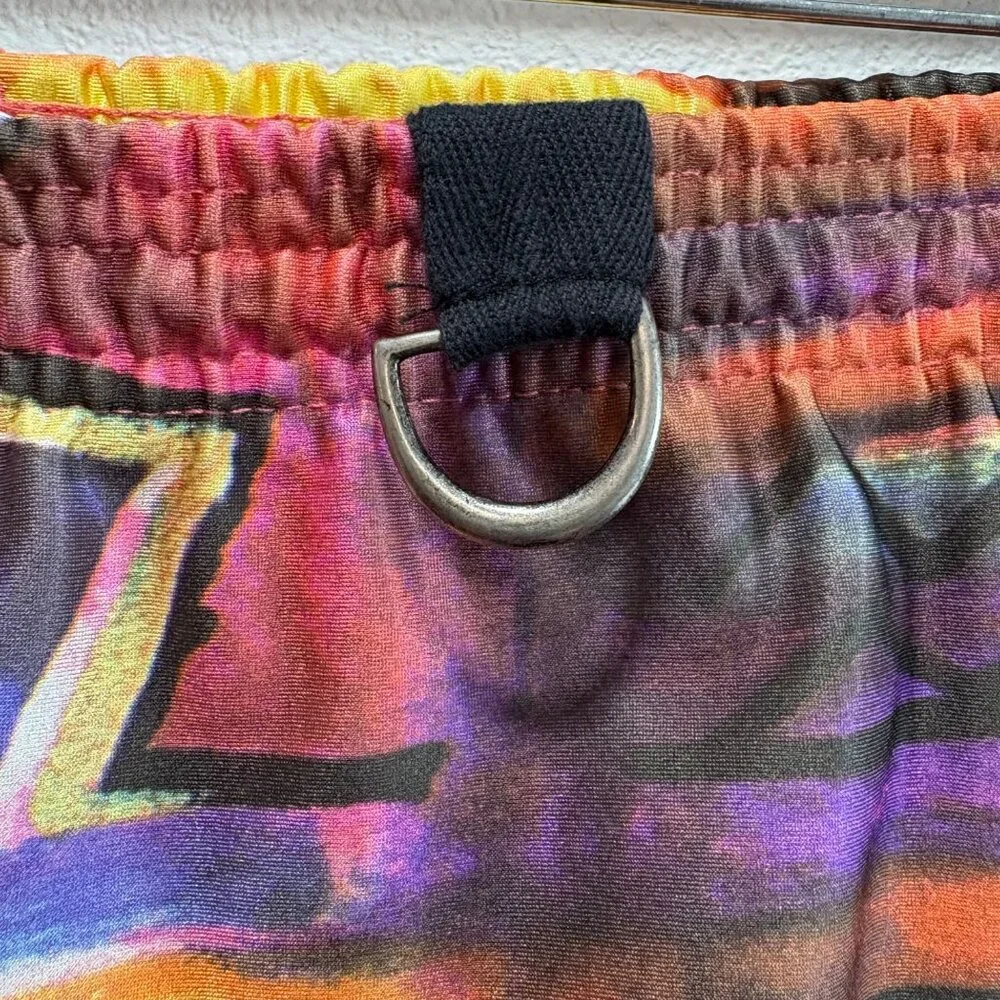 Vintage 90s Passport Stirrup Ski Pants Size 14 Abstract Geometric Stretch D-Ring